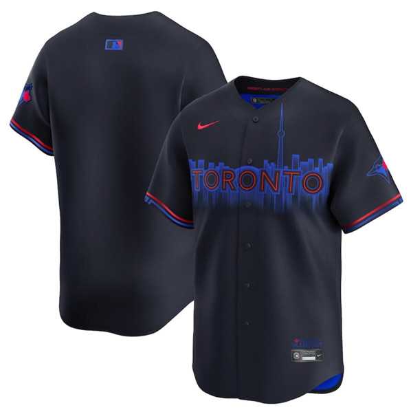 Men%27s Toronto Blue Jays Blank Black 2024 City Connect Limited Stitched Baseball Jersey Dzhi